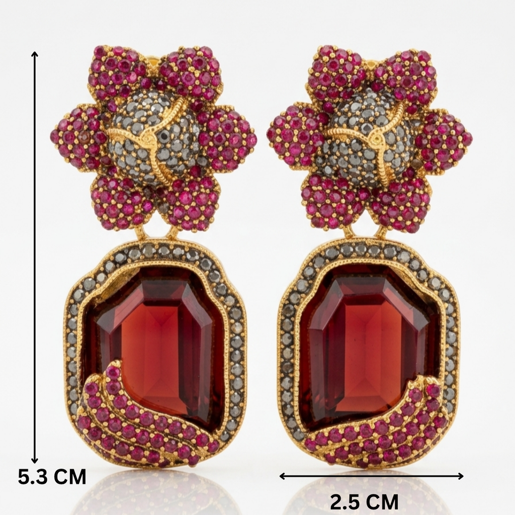 Crimson Floral Drops