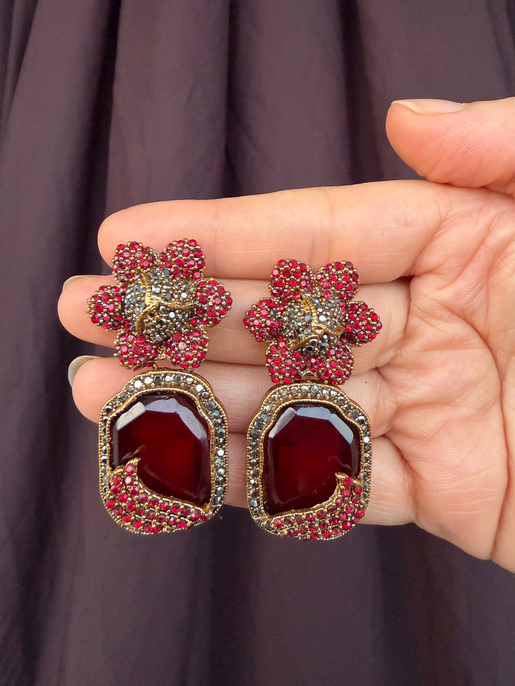 Crimson Floral Drops