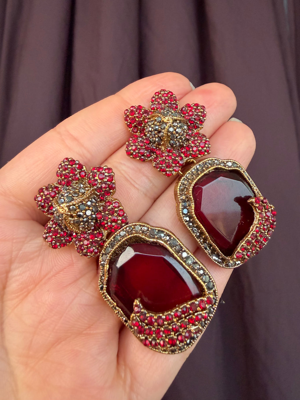 Crimson Floral Drops