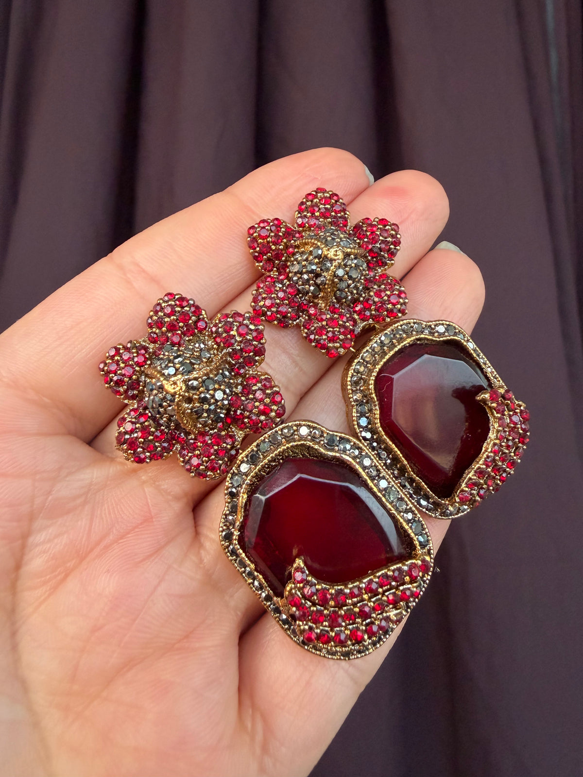 Crimson Floral Drops
