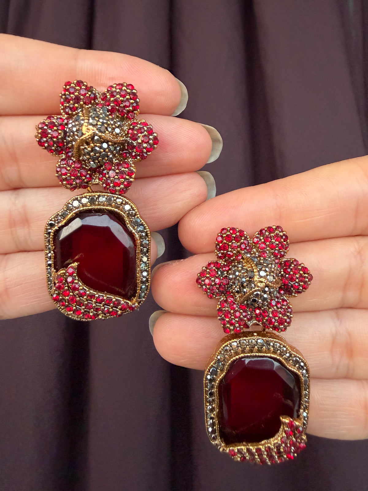 Crimson Floral Drops